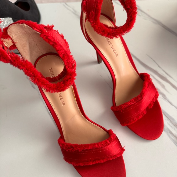 Who What Wear Red Fur Heels - Picture 10 of 10